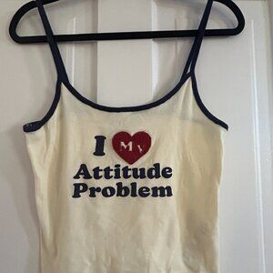 Urban Outfitters graphic cami tank top - “I ❤️ My Attitude Problem”